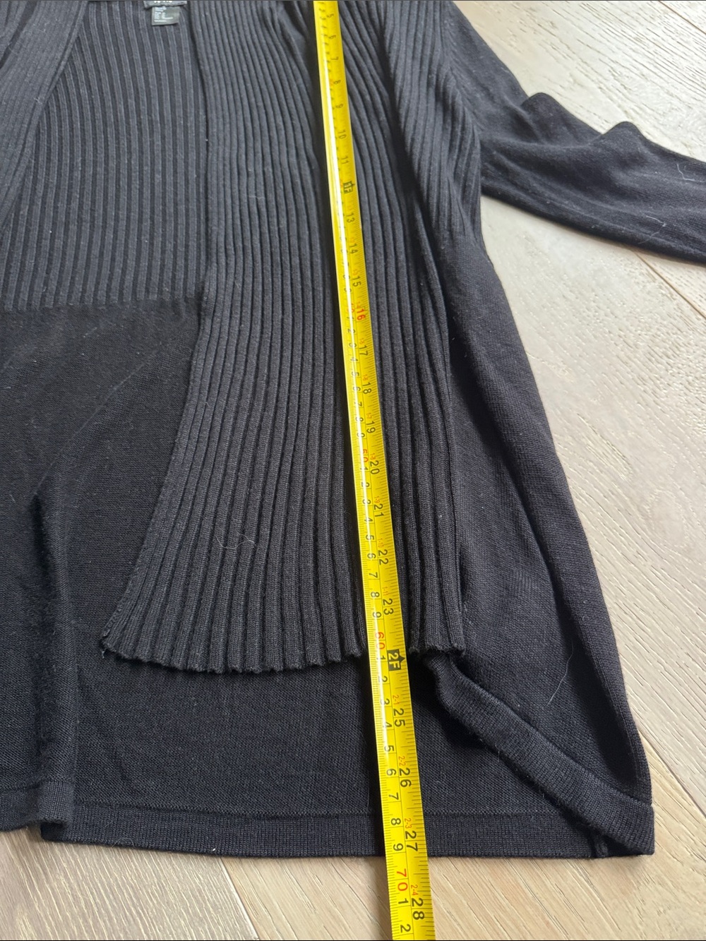 H&M Black Ribbed Open-Front Cardigan - Picture 6 of 7